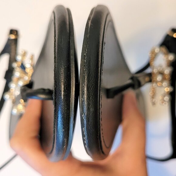 Chanel Interlocking CC Pearl Star Leather Thong Sandals Size 40 - Picture 9 of 13